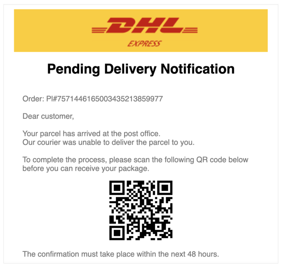 DHL phishing scam